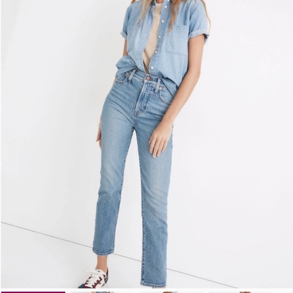 Madewell the perfect vintage jean jeans 25 crop light medium wash